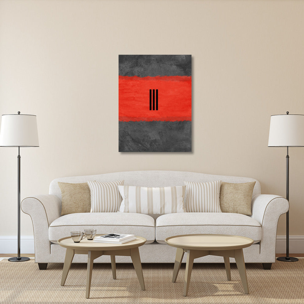 "Grey And Red Abstract 1" Fine Art Print