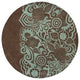 Aschera Contemporary Area Rug, Blue and Brown, 7'9" Round
