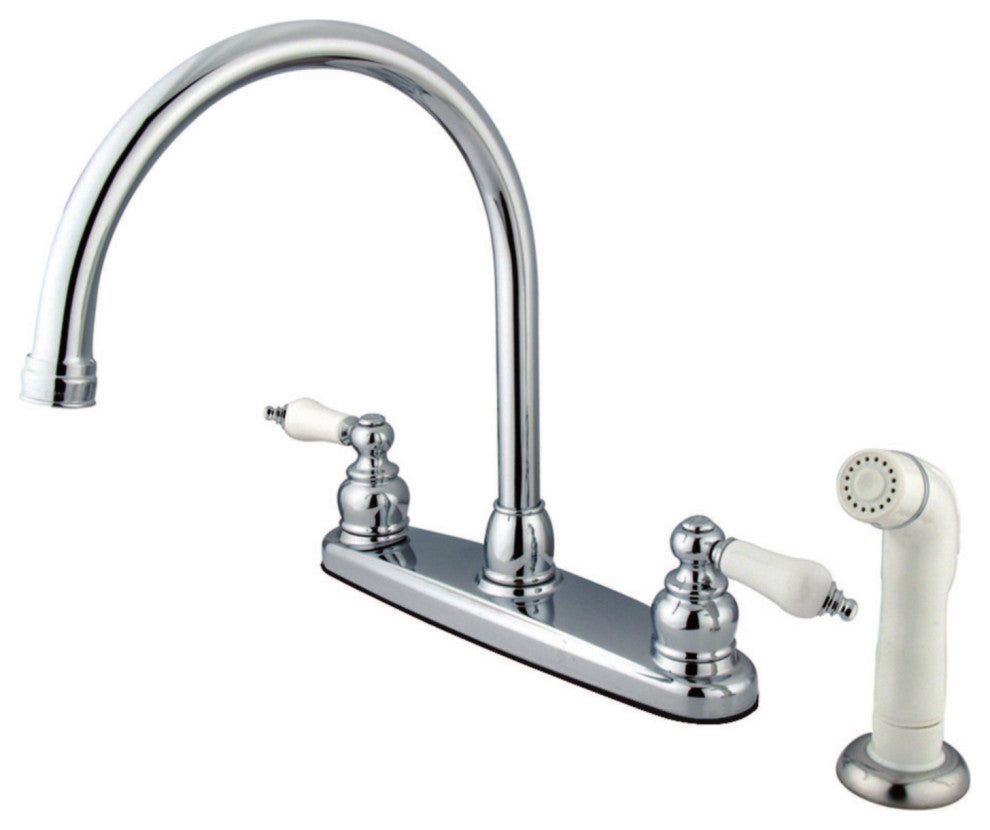 Kingston Brass Centerset Kitchen Faucet, Polished Chrome