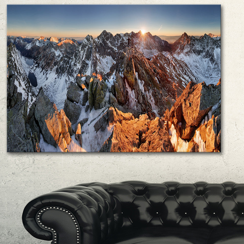 "Scenery of High Mountain With Lake" Landscape Print Wall Artwork, 40"x20"