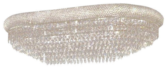 Elegant Primo Flush Mount, Chrome Finish With Royal Cut Crystal