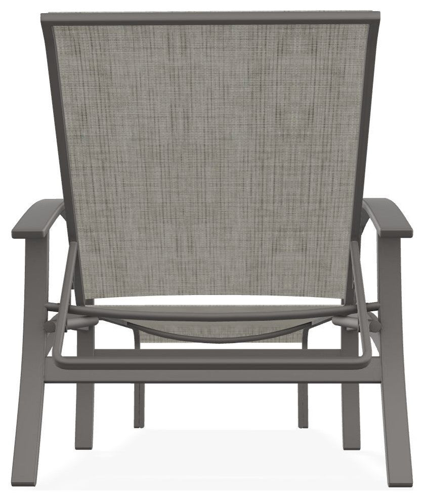 Belle Isle Sling 4-Position Outdoor Chaise Lounge, Smoke/Warm Gray