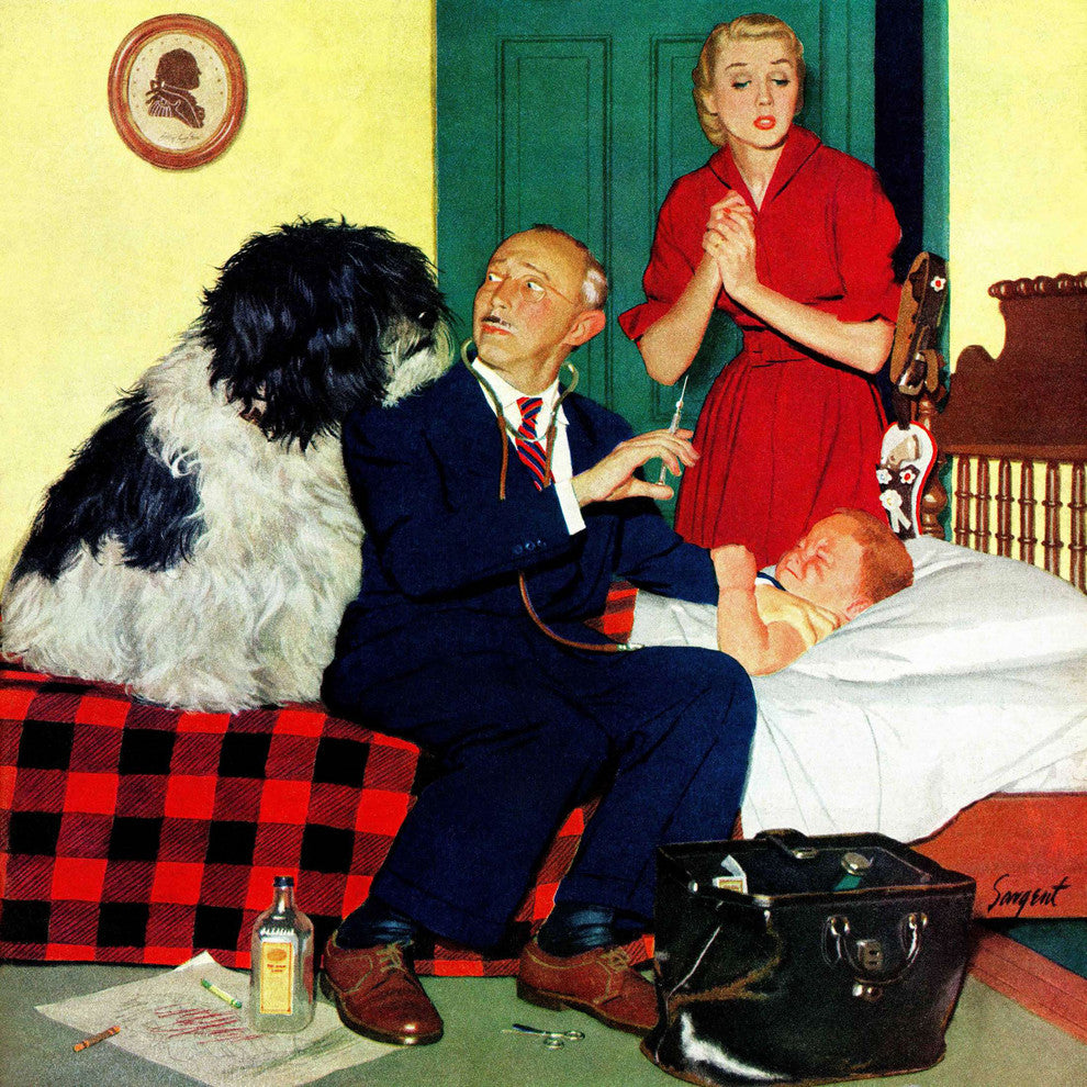 "Dr. and the Dog" Painting Print on Canvas by Richard Sargent