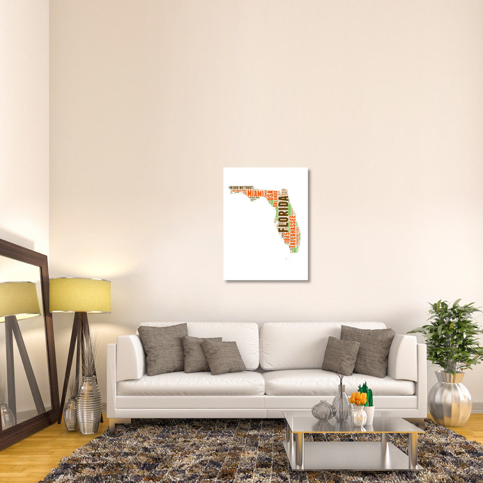 "Florida Word Cloud Map" Fine Art Print