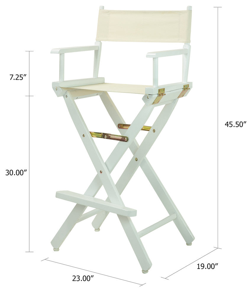 030" Director's Chair White Frame-Natural/Wheat Canvas