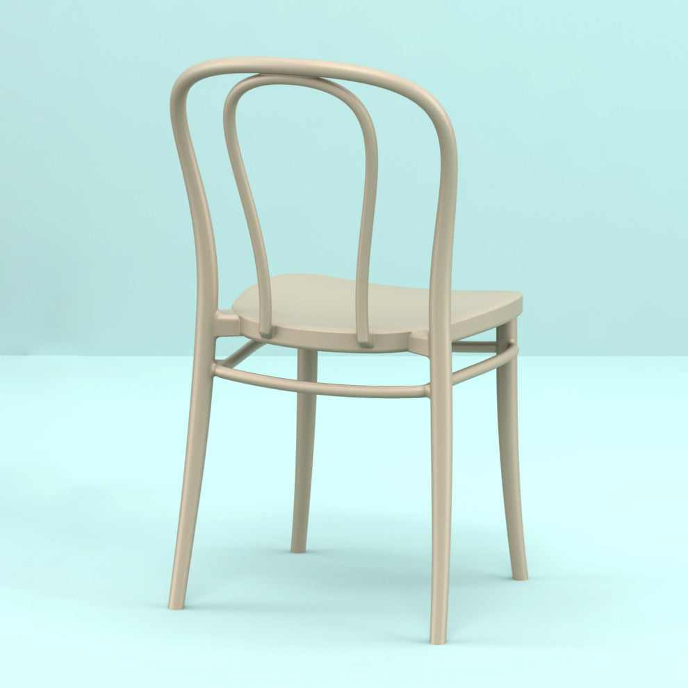 Victor Resin Outdoor Chair Taupe, Set of 2