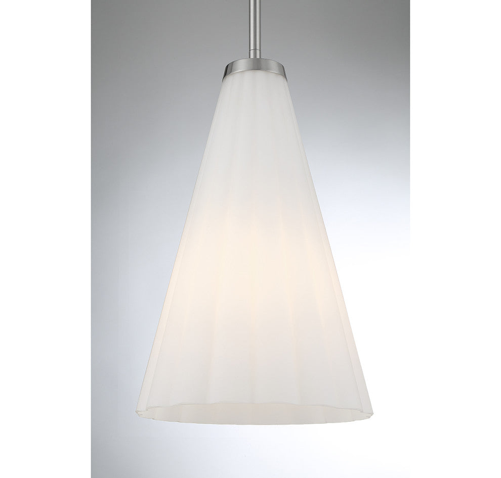 Bristol 1-Light Pendant, Matte Black, Satin Nickel