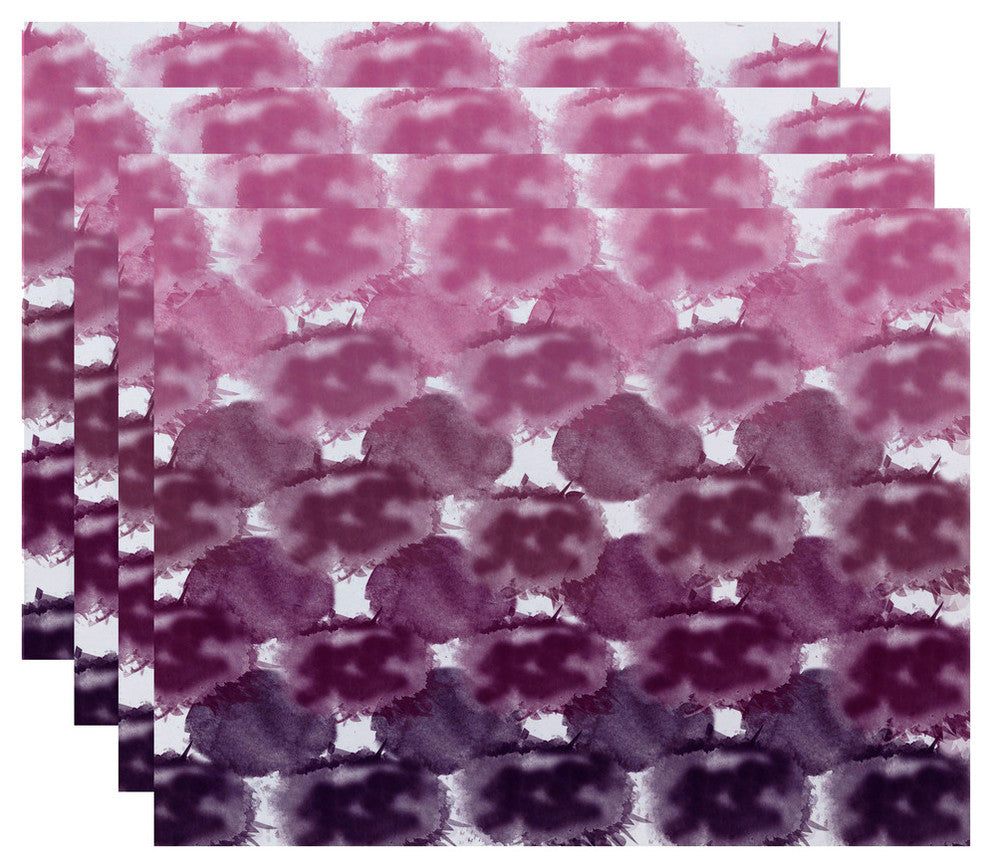 Beach Clouds, Geometric Print Placemat, Set of 4, Purple