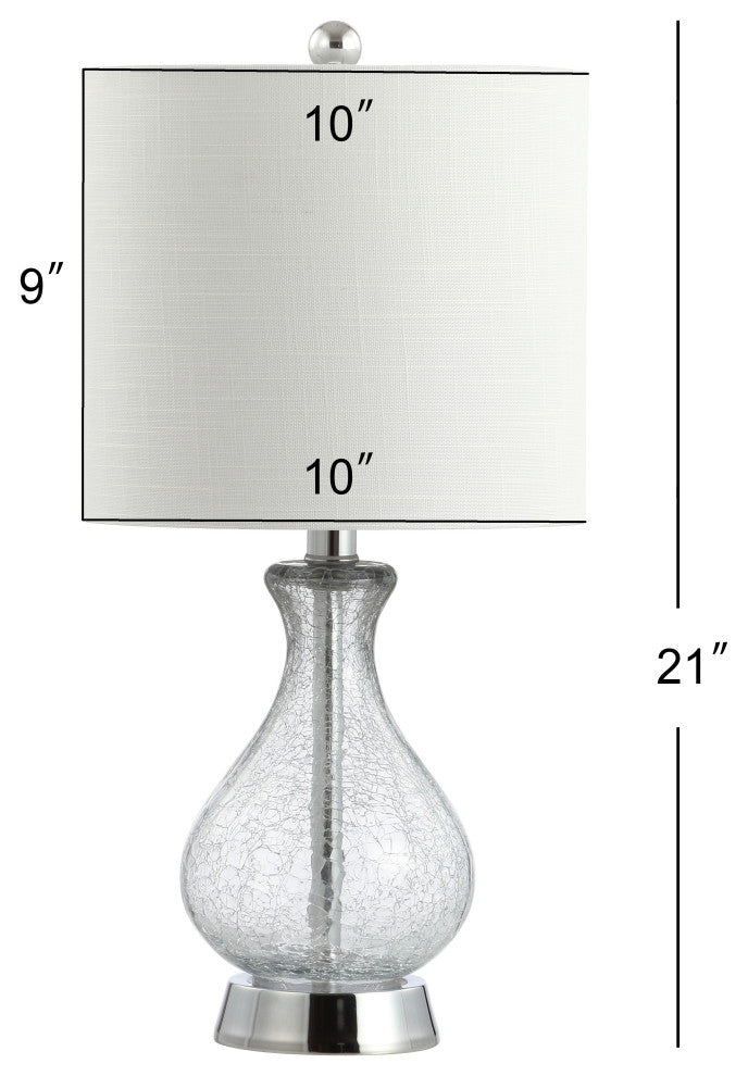 Playa 21" Metal and Bubble Glass Led Table Lamp, Chrome