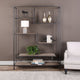 Extra Large Staggered Shelf Etagere, Book Shelves Open Industrial Wood Metal