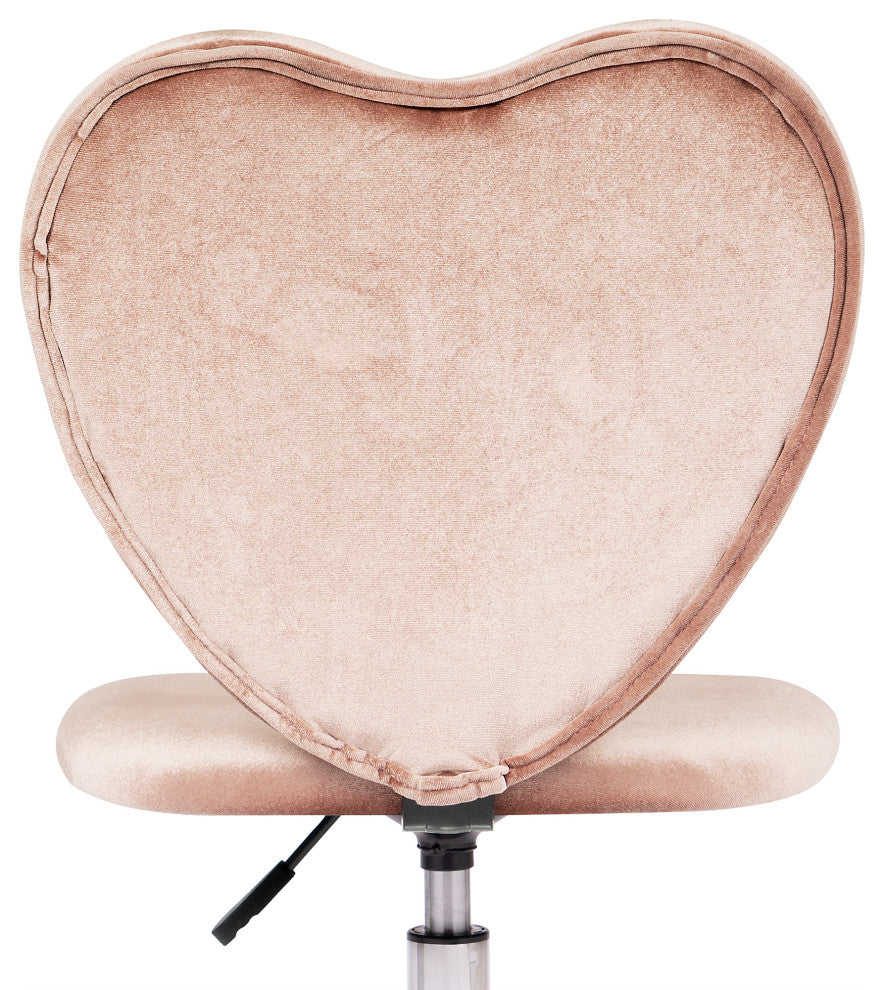 Heart 360 Degrees Vanity Chair With Adjustable Height, New Pink