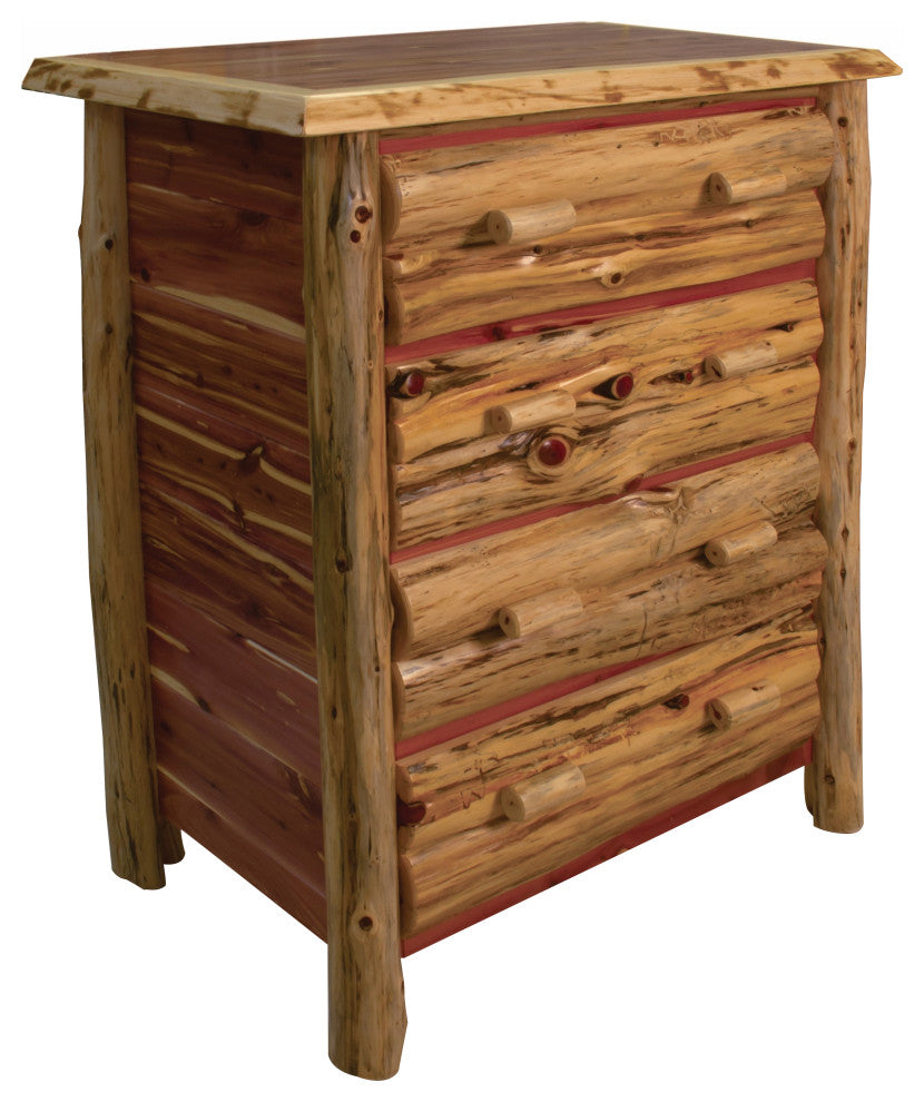 Red Cedar Log 4-Drawer Dresser