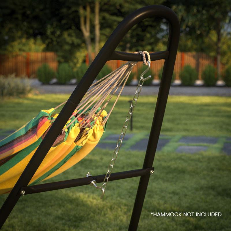 Rigby 2 Person Steel Heavy Duty Hammock Stand, 550 LBS Weight Capacity, Black