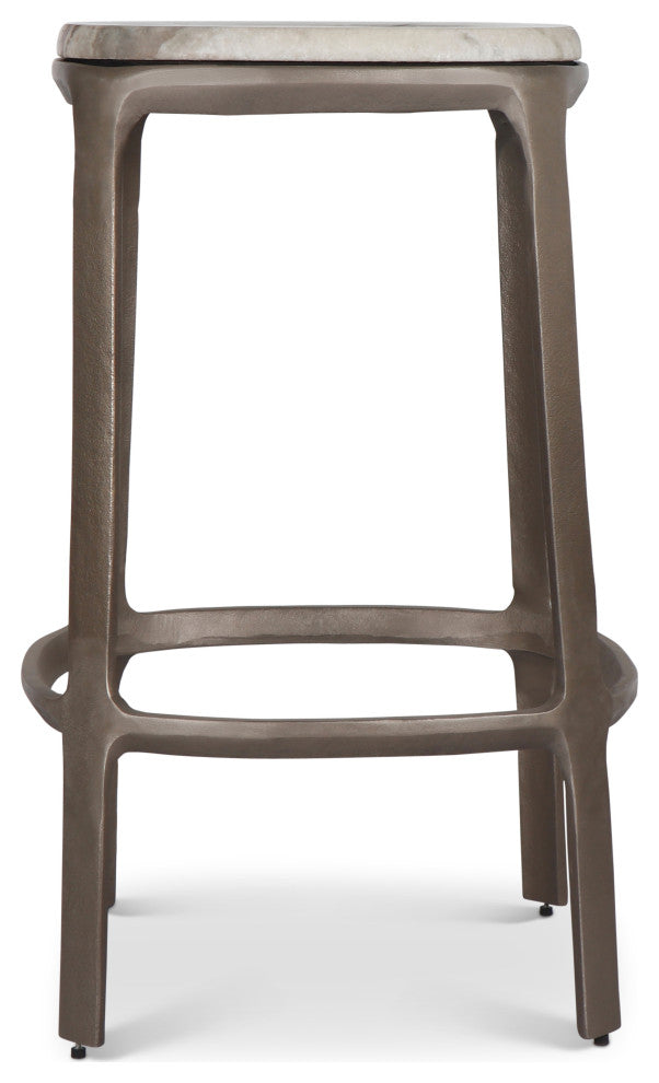 Marbelle Alfie Marble Counter Stool Toronto Sand/Antique Nickel Finish