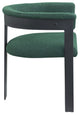 Romeo Upholstered Dining Chair, Set of 2, Green, Boucle Fabric, Matte Black