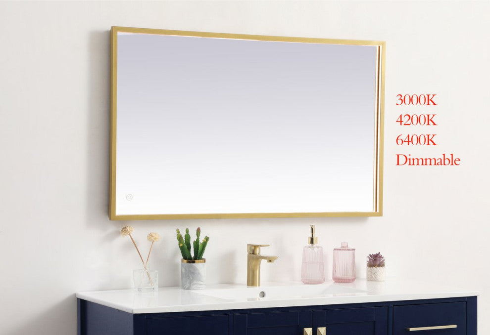Modern Brass Led Mirror