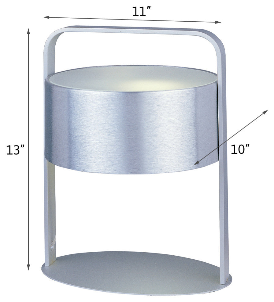 Percussion 13"H 1-Light Table Lamp Light Fixture Polished Chrome Finish by ET2