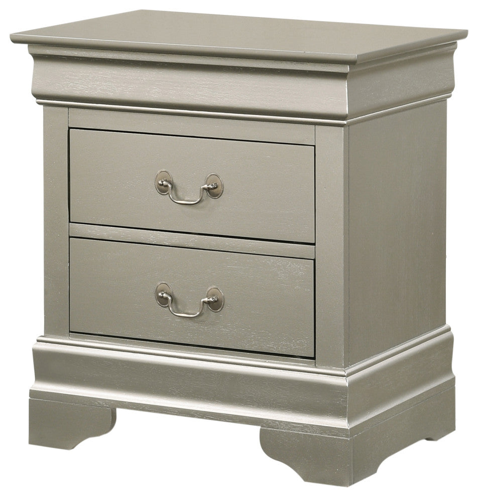 Louis Phillipe Nightstand, Silver Champagne