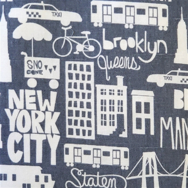 New York City Cotton Print Throw Pillow 17x17, with Polyfill Insert