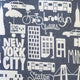 New York City Cotton Print Throw Pillow 17x17, with Polyfill Insert