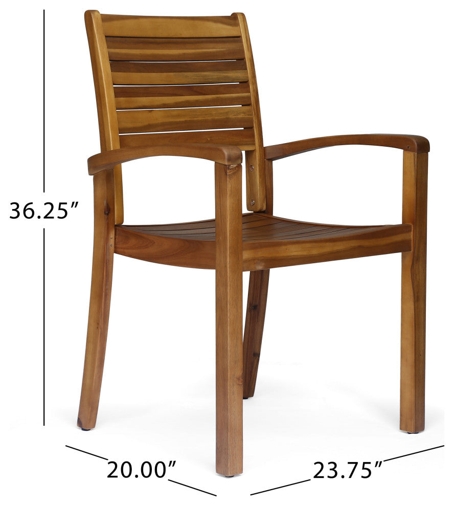GDF Studio Cathy Outdoor 2-Seater Acacia Wood Bistro Set, Teak