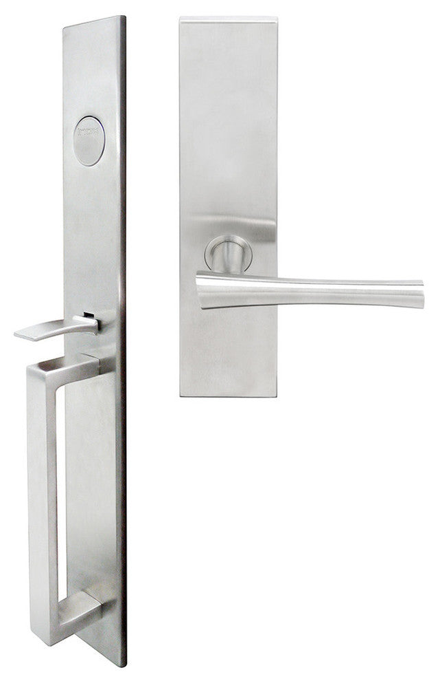 Champagne Lever, Mortise Dummy Handleset, Left Hand, Satin Stainless Steel