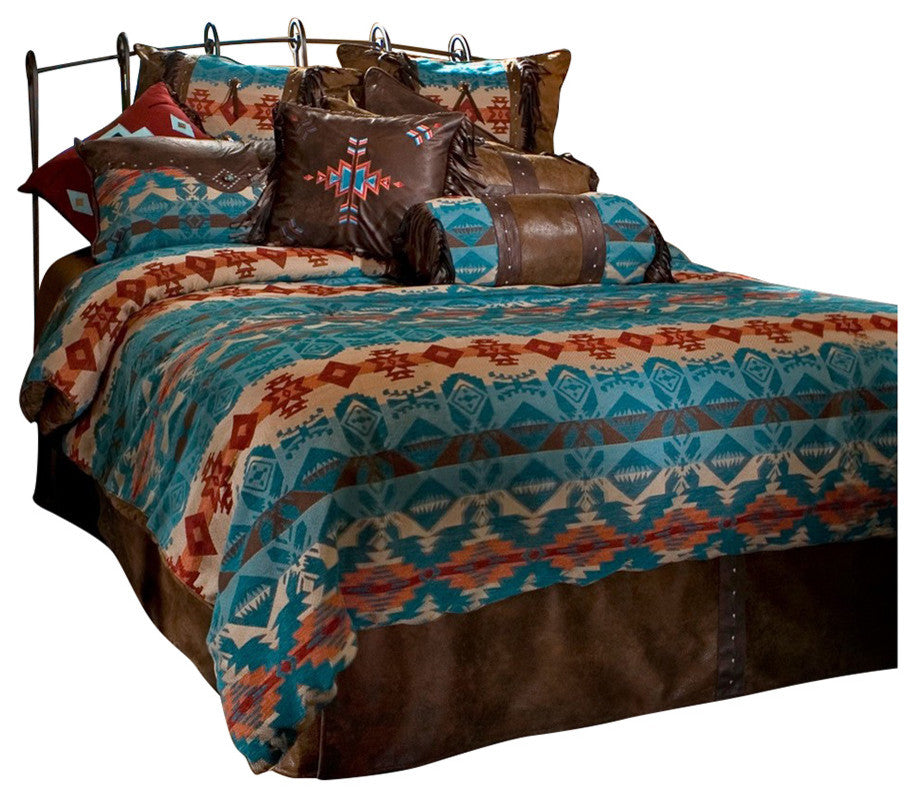 Turquoise Chamarro Bedding Set, Twin