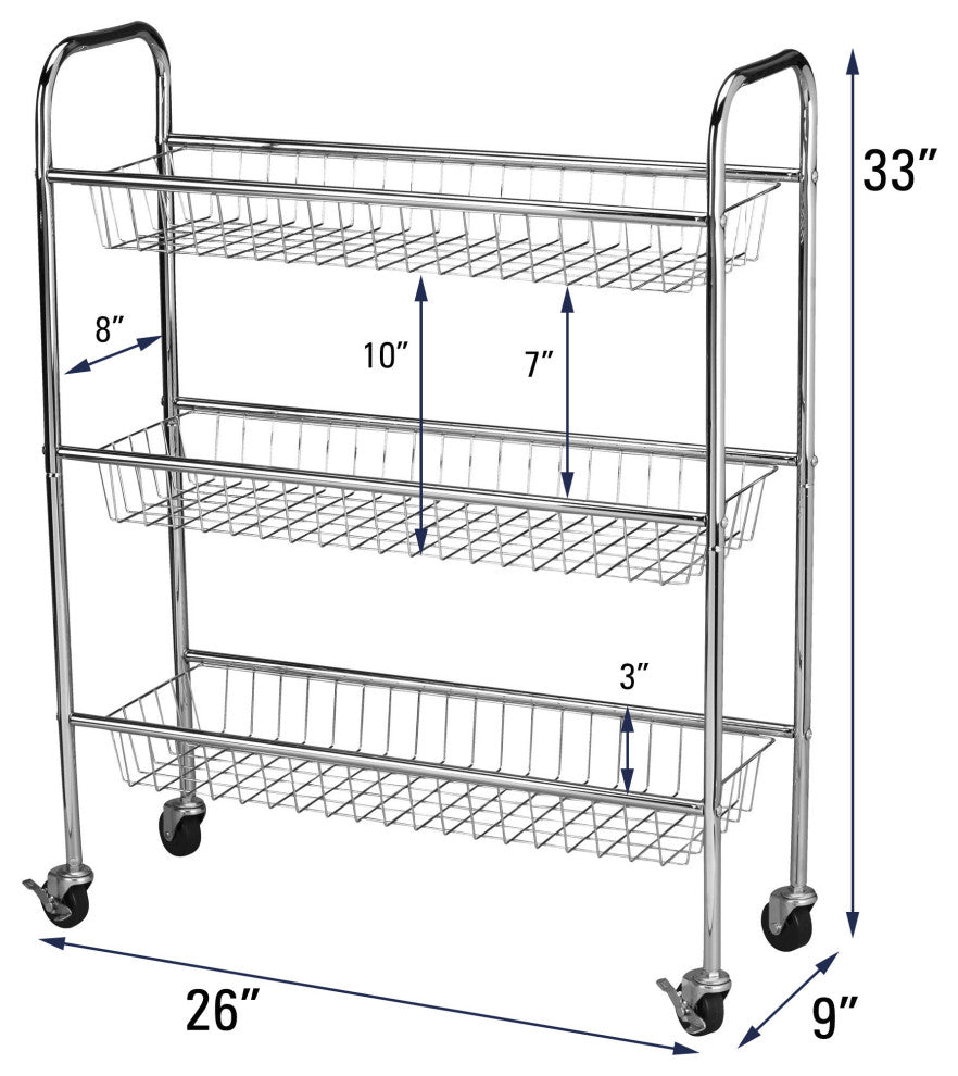 3-Tier Slim Storage Cart