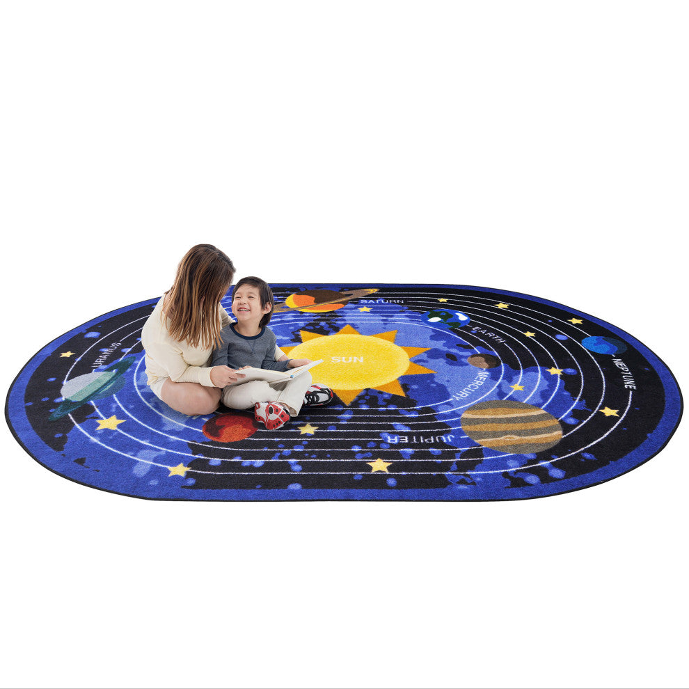 Kid Essentials Rug, Cosmic Wonders, 5'4"x7'8" Oval