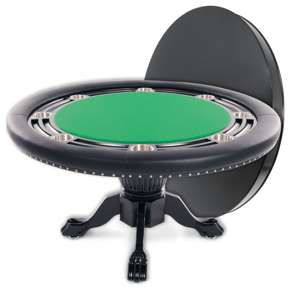 Nighthawk Poker and Dining Table, Black & Green, 8 Person, Chip Tray & Cupholder