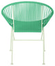 Concha Indoor/Outdoor Handmade Dining Chair, Mint Weave, Chrome Frame