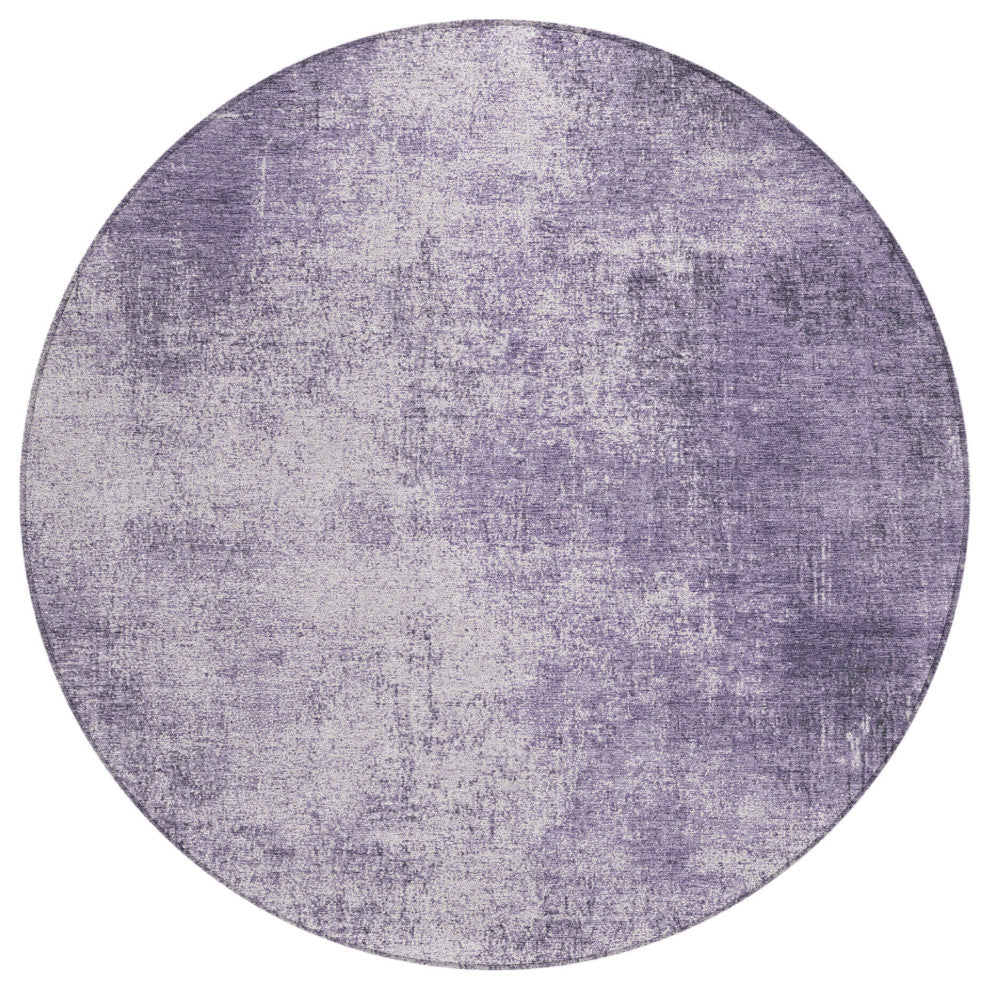 Machine Washable Indoor/Outdoor Chantille ACN1903 Violet 8' x 8' Round Rug
