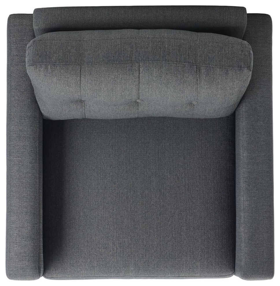 Safavieh Couture Gneiss Modern Linen Arm Chair Slate Grey