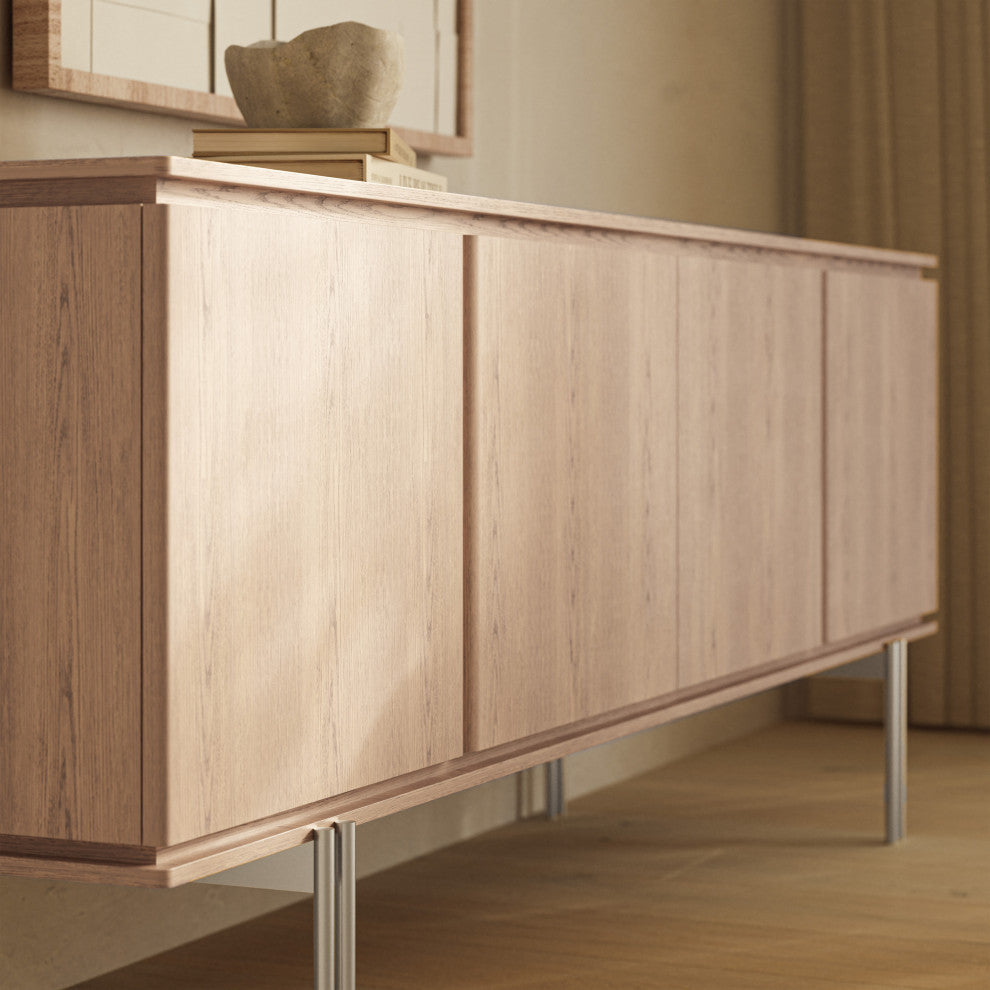 Modern Brazilian Marrocos Buffet Nevoa Frame Titanium Legs