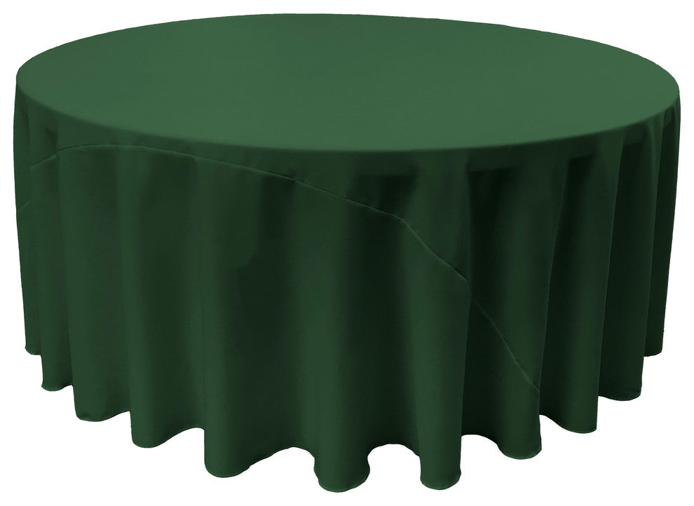 LA Linen Round Polyester Poplin, Hunter Green, 108" Round