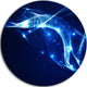 Blue Musical Background, Abstract Digital Art Disc Metal Artwork, 23"