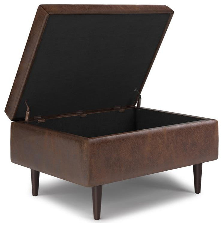 Shay Mid Century Small Square Coffee Table Storage Ottoman