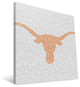 TEX Longhorns Typo Canvas Print, 16"x16"