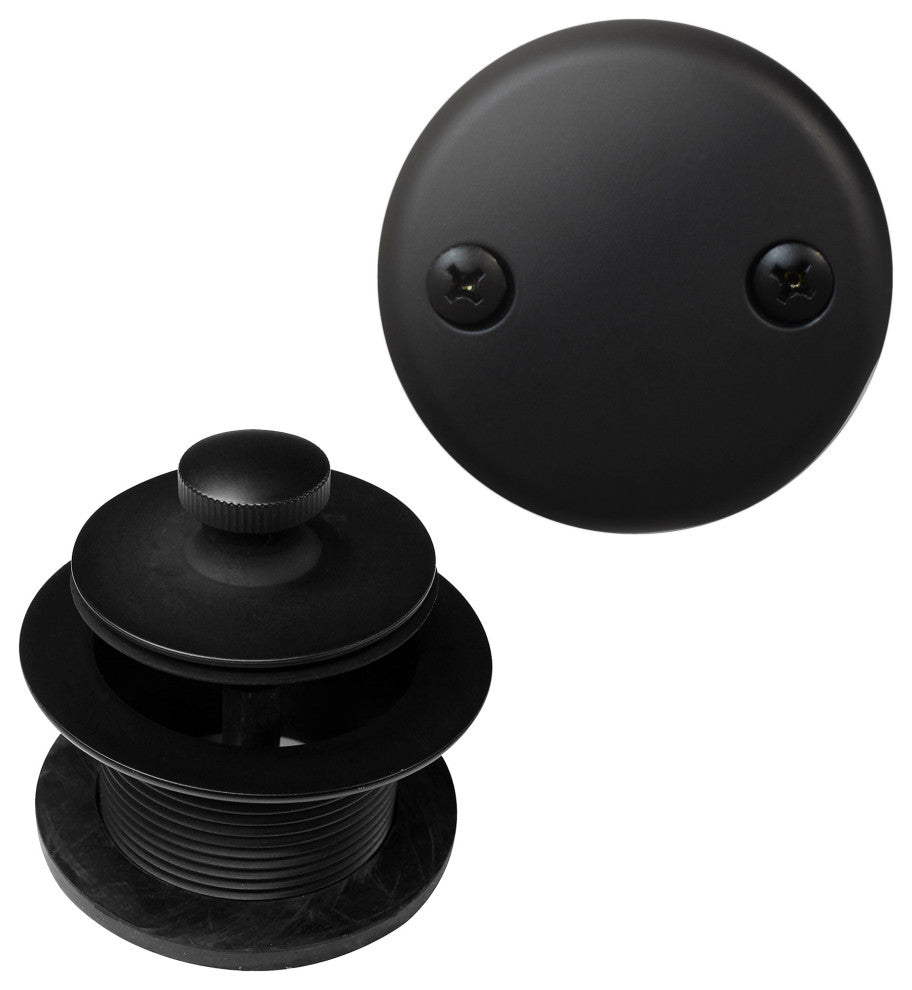 Twist & Close Bath Waste - 22" Make-Up, 17 Ga. Tubing In Polished Chrome, Powder Coated Flat Black