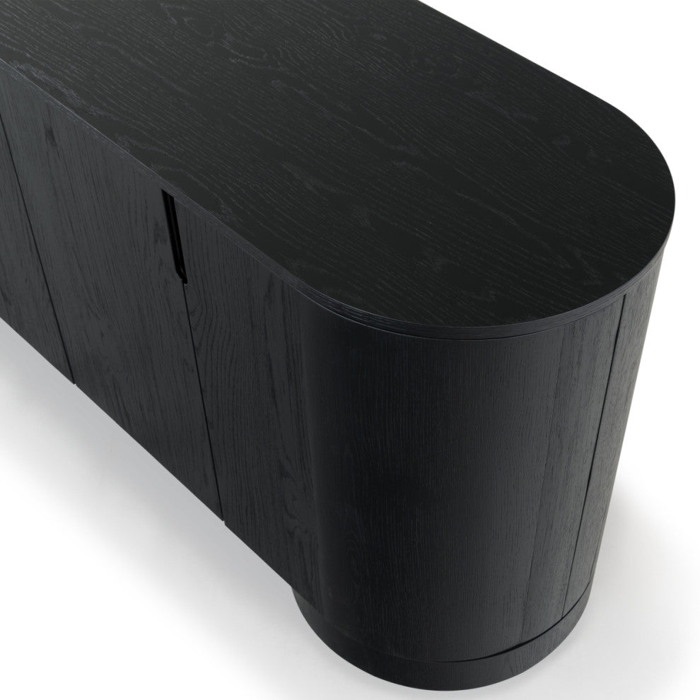 Safavieh Couture Jesbelina Oval Wood Sideboard, Black