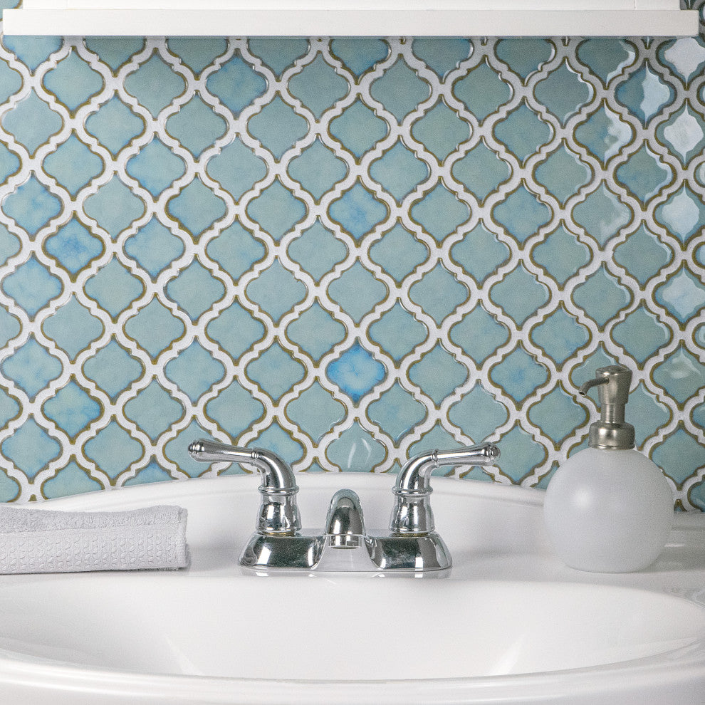 Hudson Tangier Mosaic Floor and Wall Tile, Marine