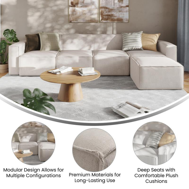 Bridgetown Luxury Modular Sectional Sofa, Cream