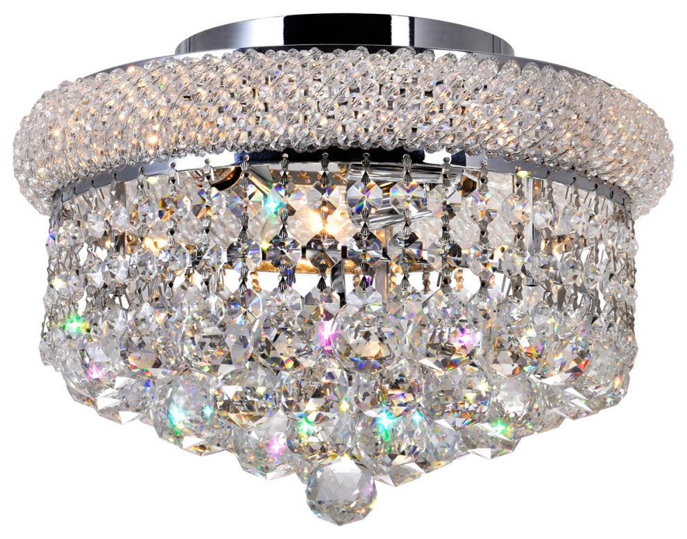 Empire 3 Light Flush Mount With Chrome Finish
