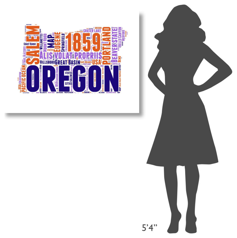 "Oregon Word Cloud Map" Fine Art Print