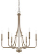 Dawson 6 Light Chandelier, Aged Brass