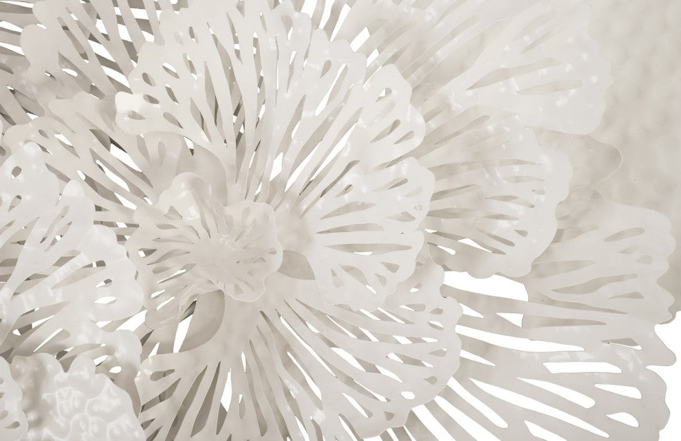 Flower Wall Art, White, Large