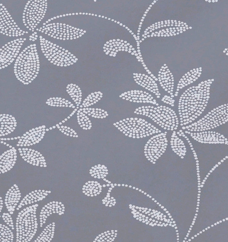 18"x14" Traditional Floral, Floral Print Placemat, Gray, Set of 4