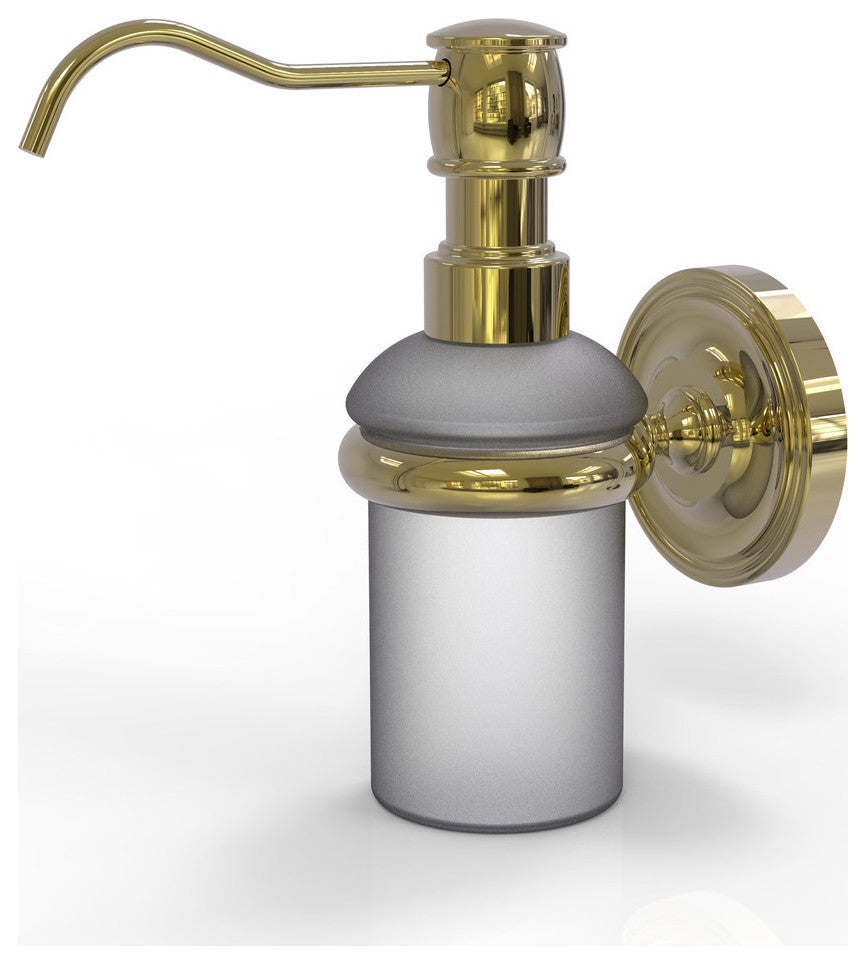 Prestige Regal Wall Mounted Soap Dispenser, Unlacquered Brass