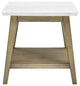 Vida White Marble Top Square End Table