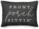 Front Porch Sittin' Outdoor Lumbar Pillow, Charcoal